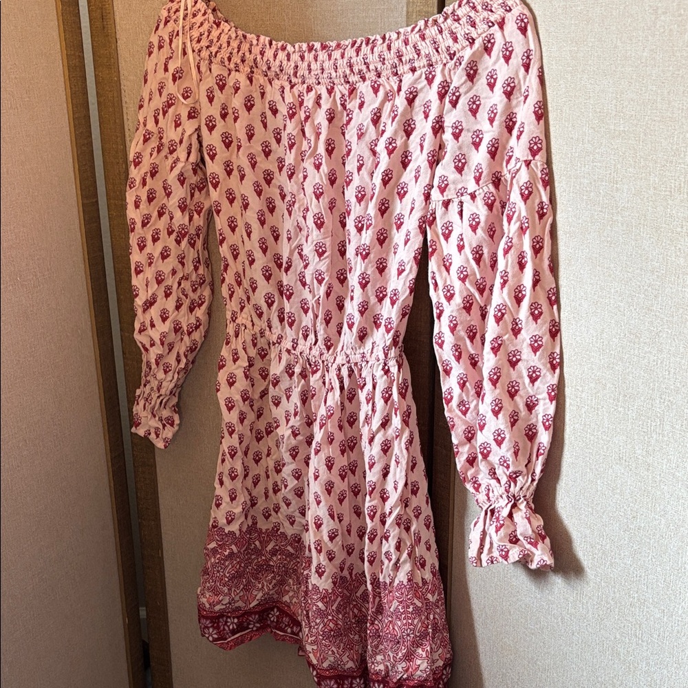 Hollister Pink Floral Peasant Dress Small